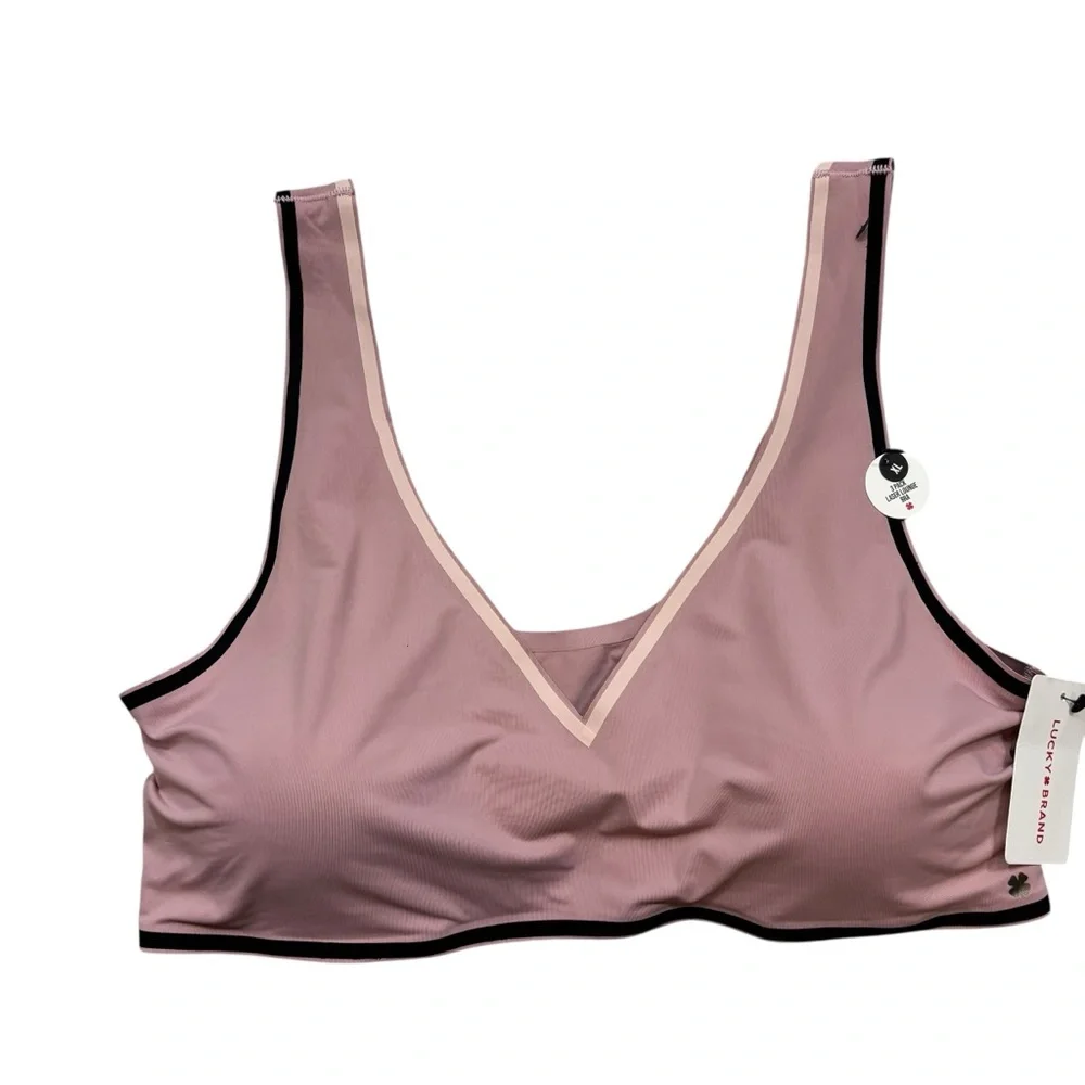Brand new with Tags Lucky Brand Laser Lounge Bra Pink‎ Size XL